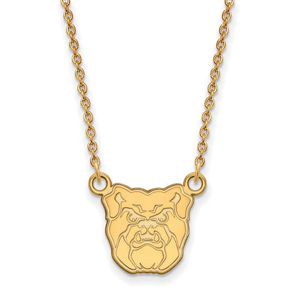 Vergoldet Sterlingsilber Logoart Butler University Bulldog Klein Anhänger 18 Zoll Halskette