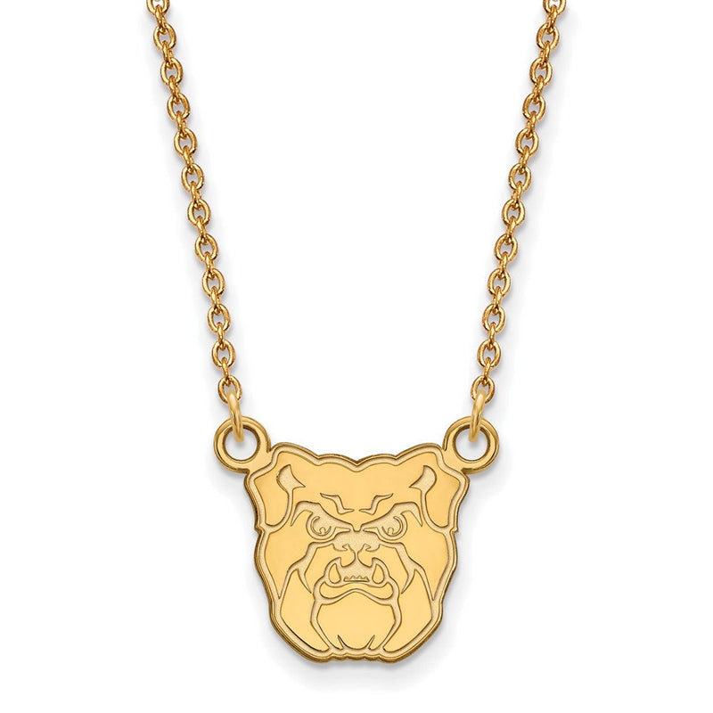 Vergoldet Sterlingsilber Logoart Butler University Bulldog Klein Anhänger 18 Zoll Halskette