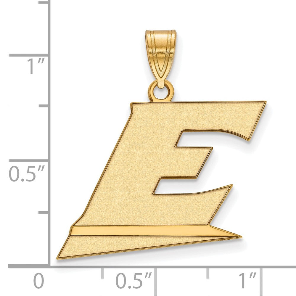 10K Gelbgold Logoart Eastern Kentucky University Buchstabe E Groß Anhänger