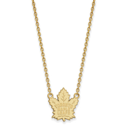 10K Gelbgold Nhl Logoart Toronto Maple Leafs Groß Anhänger 18 Zoll Halskette