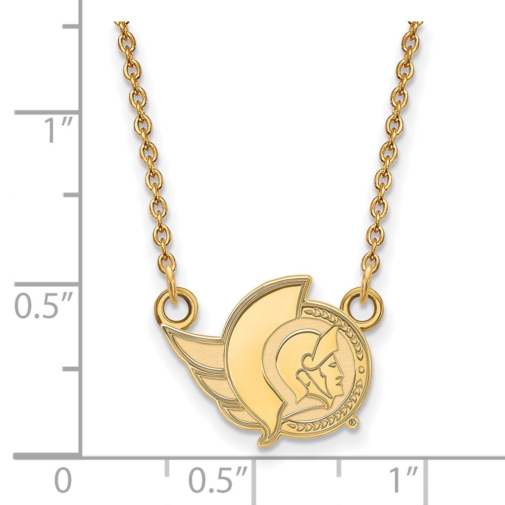 10K Gelbgold Nhl Logoart Ottawa Senators Klein Anhänger 18 Zoll Halskette