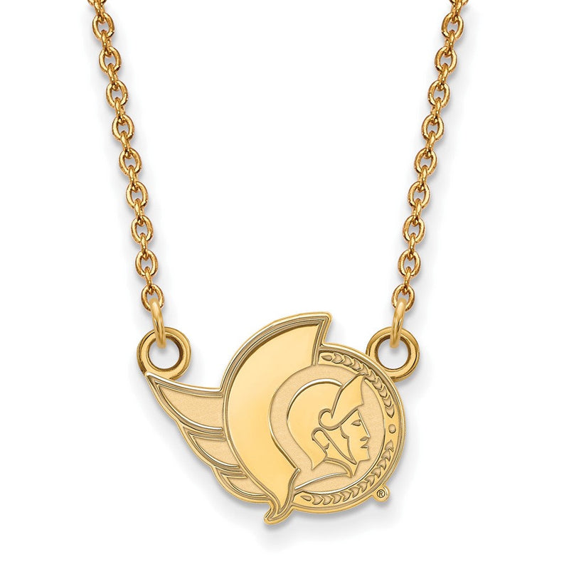 10K Gelbgold Nhl Logoart Ottawa Senators Klein Anhänger 18 Zoll Halskette