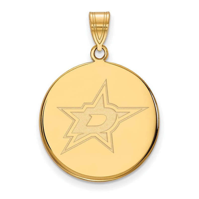 Vergoldet Sterlingsilber Nhl Logoart Dallas Sterne Groß Plättchen Anhänger