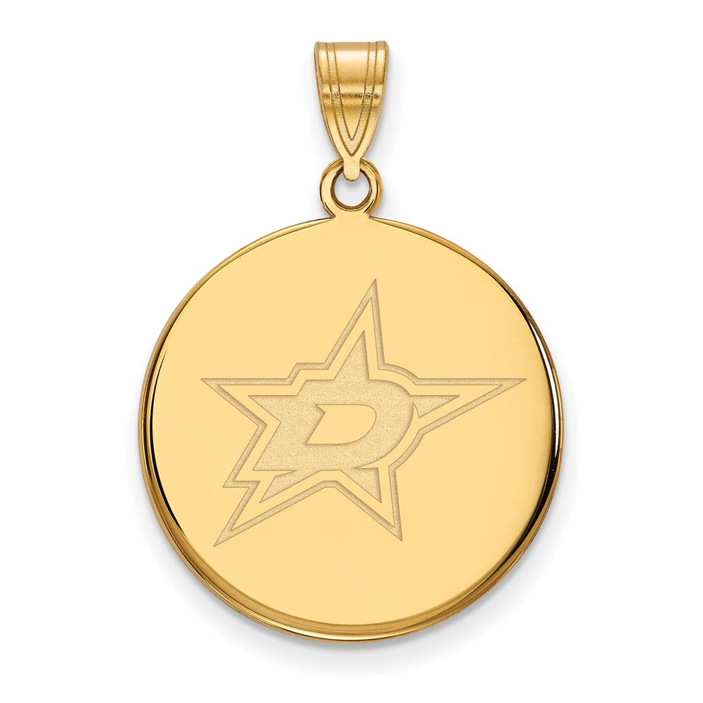 10K Gelbgold Nhl Logoart Dallas Sterne Groß Plättchen Anhänger