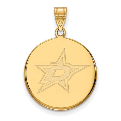 10K Gelbgold Nhl Logoart Dallas Sterne Groß Plättchen Anhänger