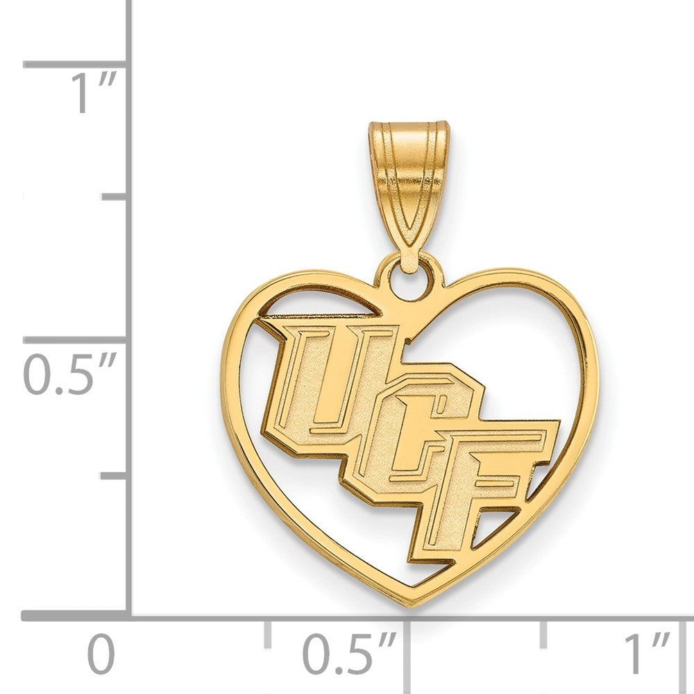 Vergoldet Sterlingsilber Logoart University Of Central Florida U C F Herz Anhänger