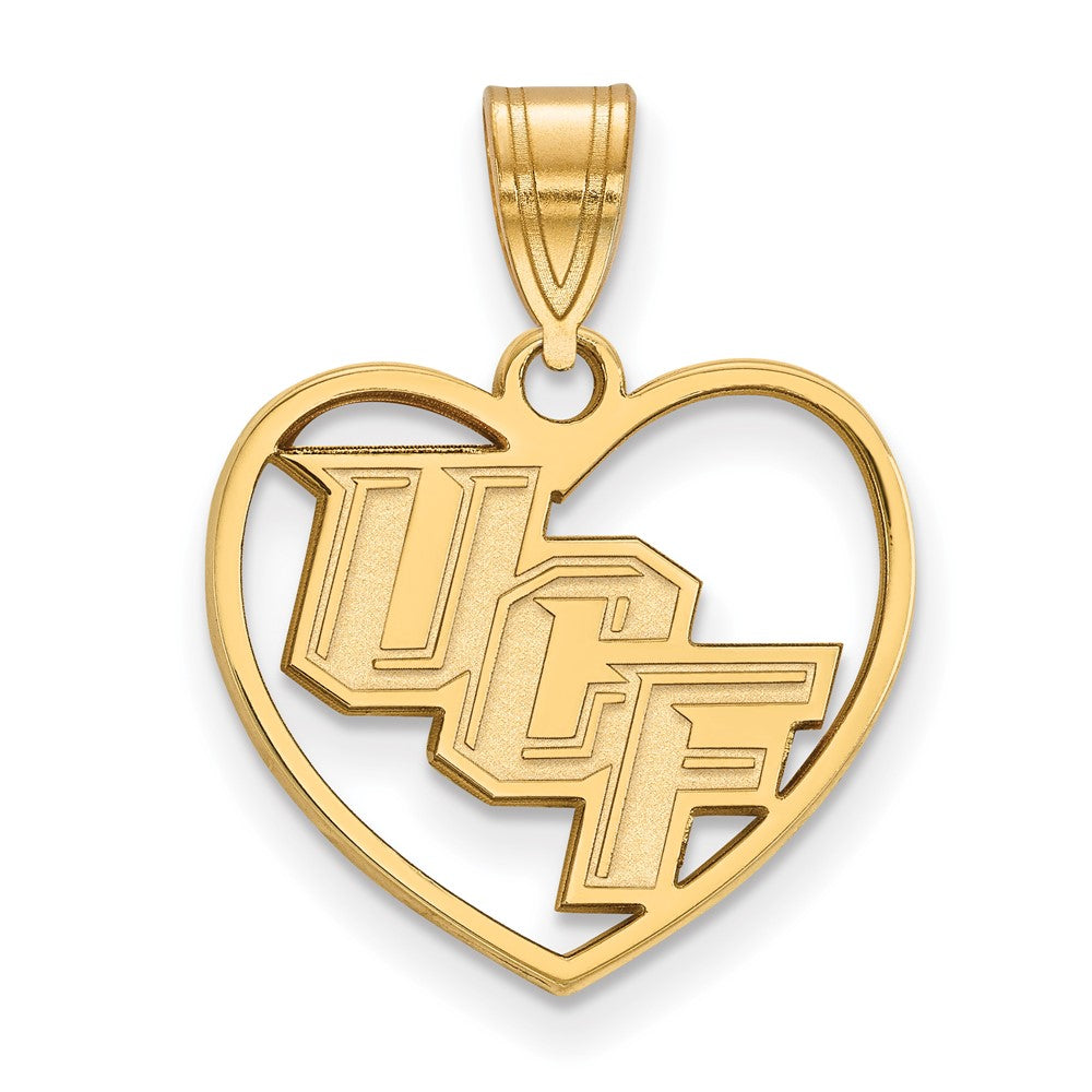 Vergoldet Sterlingsilber Logoart University Of Central Florida U C F Herz Anhänger