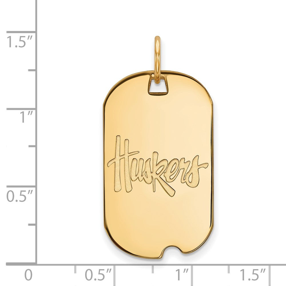 10K Gelbgold Logoart University Of Nebraska Huskers Klein Erkennungsmarke Anhänger