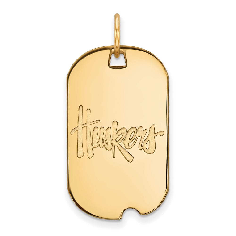 10K Gelbgold Logoart University Of Nebraska Huskers Klein Erkennungsmarke Anhänger