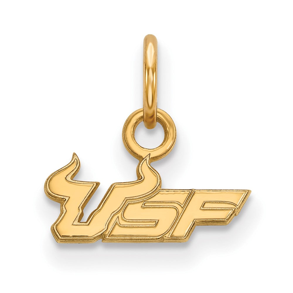 Vergoldet Sterlingsilber Logoart University Of South Florida U S F Extra Klein Anhänger