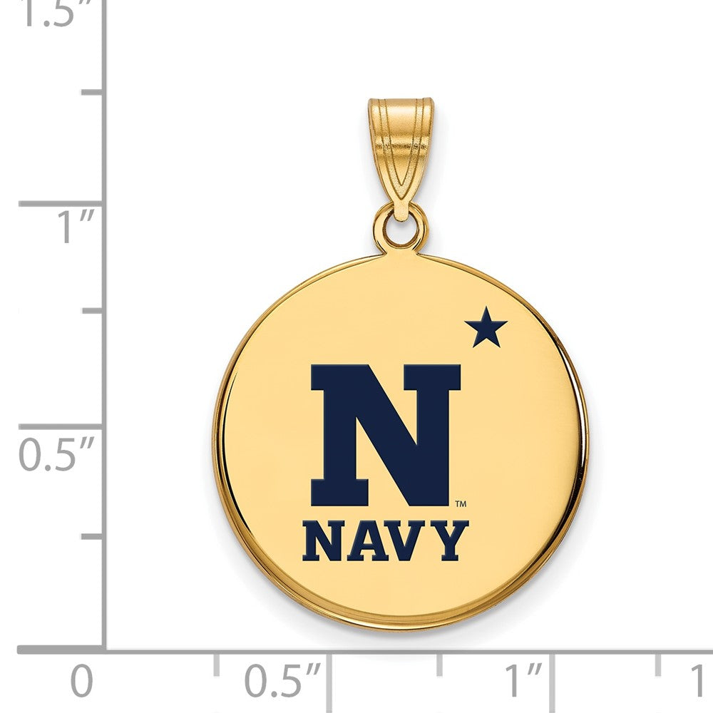 Vergoldet Sterlingsilber Logoart Us Naval Akademie Groß Emailliert Plättchen Anhänger