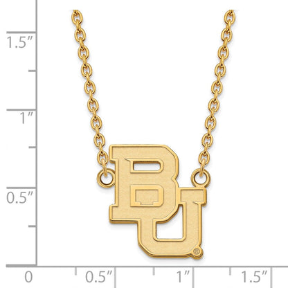 10K Gelbgold Logoart Baylor University Bears Groß Anhänger 18 Zoll Halskette