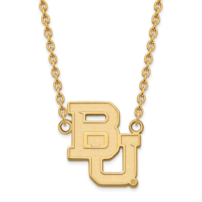 10K Gelbgold Logoart Baylor University Bears Groß Anhänger 18 Zoll Halskette