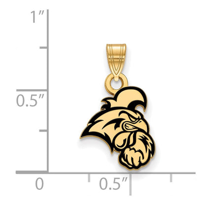 Vergoldet Sterlingsilber Logoart Coastal Carolina University Chanticleer Klein Emailliert Anhänger