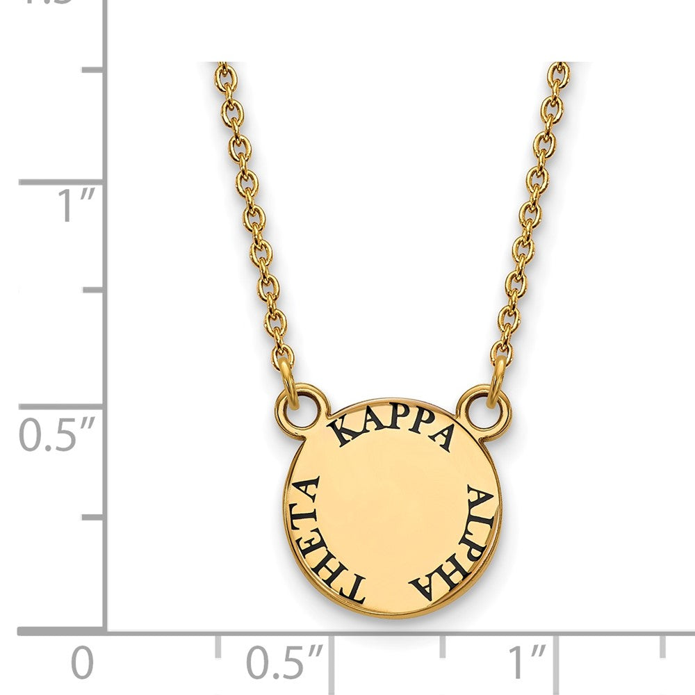 Vergoldet Sterlingsilber Logoart Kappa Alpha Theta Sorority Text Klein Farbe Emaille Anhänger 18 Zoll Halskette