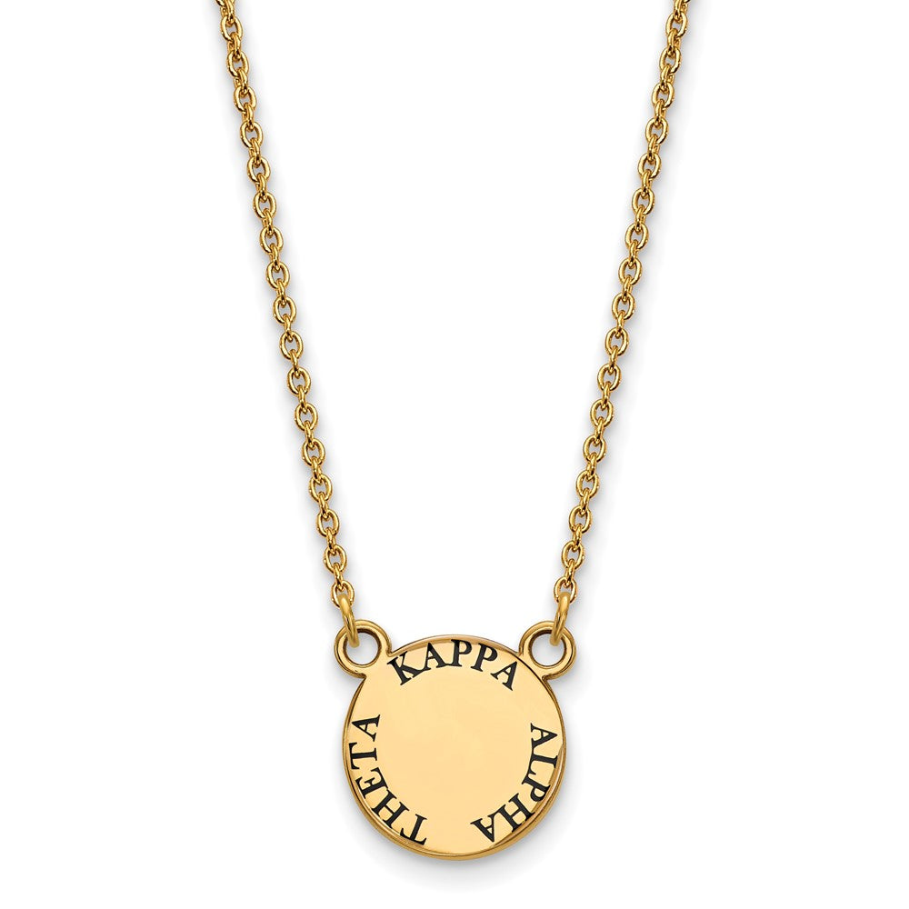 Vergoldet Sterlingsilber Logoart Kappa Alpha Theta Sorority Text Klein Farbe Emaille Anhänger 18 Zoll Halskette