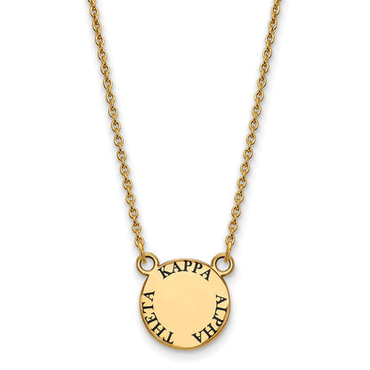 Vergoldet Sterlingsilber Logoart Kappa Alpha Theta Sorority Text Klein Farbe Emaille Anhänger 18 Zoll Halskette