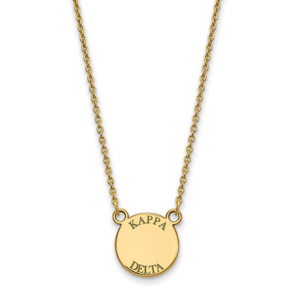 Vergoldet Sterlingsilber Logoart Kappa Delta Sorority Text Klein Farbe Emaille Anhänger 18 Zoll Halskette