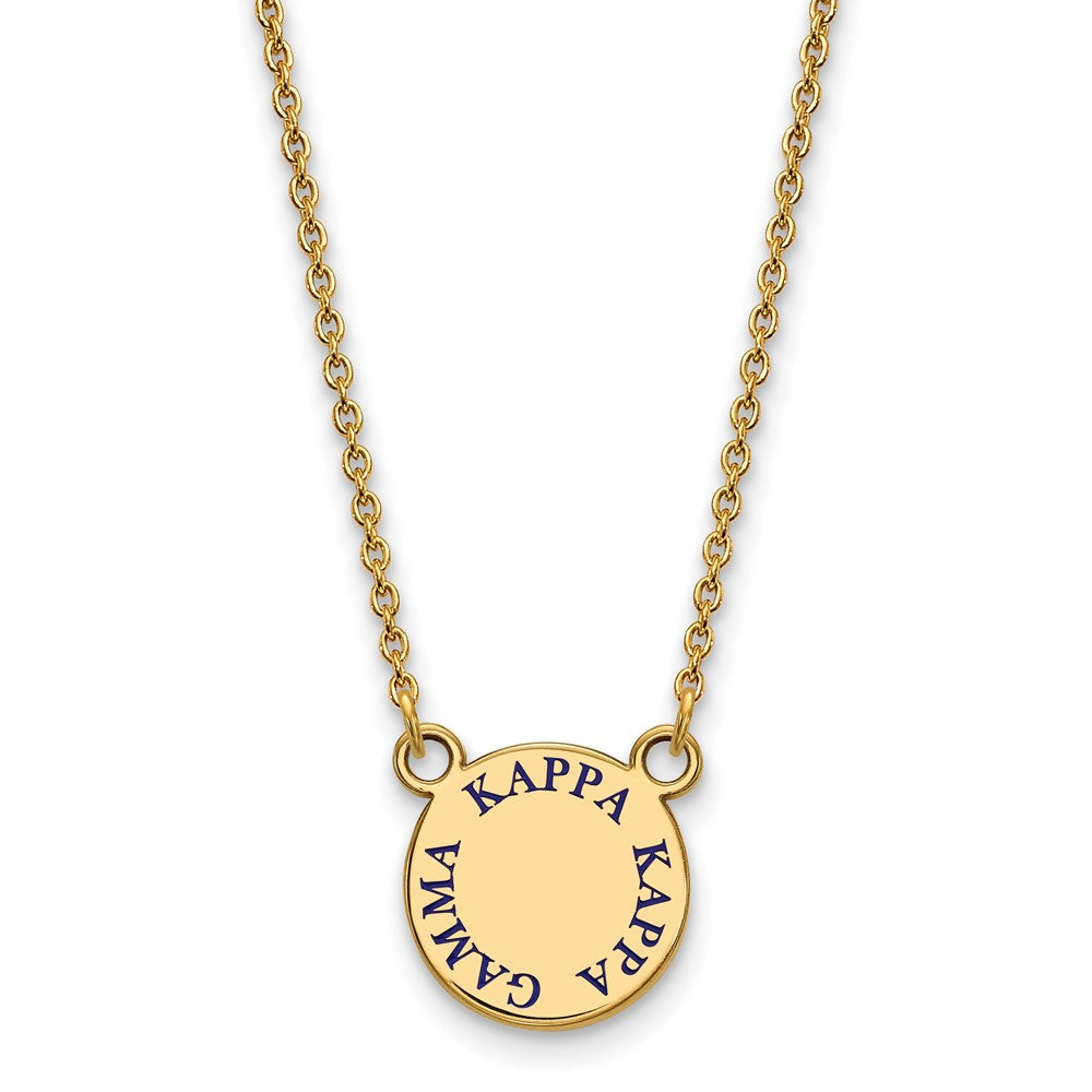 Vergoldet Sterlingsilber Logoart Kappa Gamma Sorority Text Klein Farbe Emaille Anhänger 18 Zoll Halskette