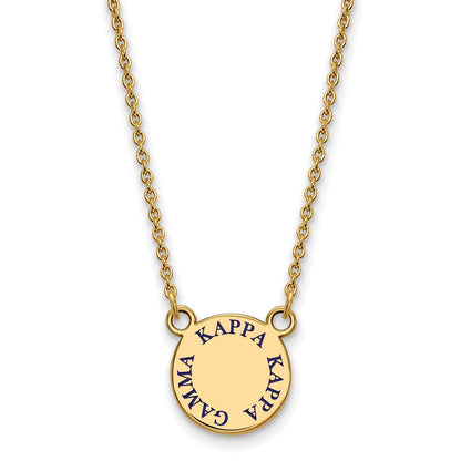 Vergoldet Sterlingsilber Logoart Kappa Gamma Sorority Text Klein Farbe Emaille Anhänger 18 Zoll Halskette