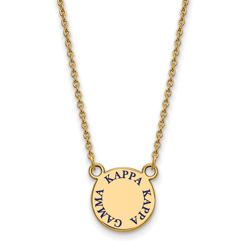 Vergoldet Sterlingsilber Logoart Kappa Gamma Sorority Text Klein Farbe Emaille Anhänger 18 Zoll Halskette