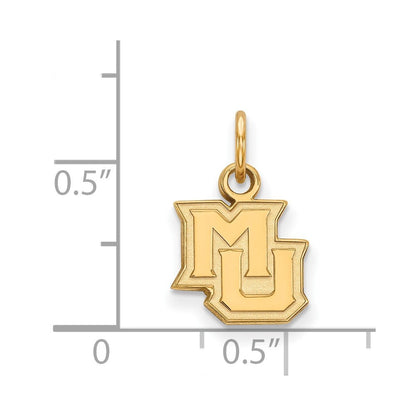 10K Gelbgold Logoart Marquette University M U Extra Klein Anhänger