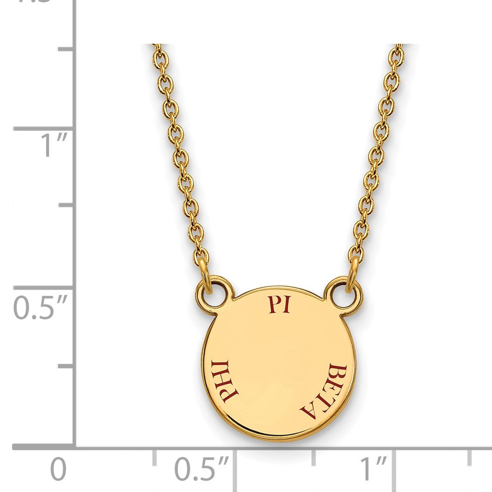 Vergoldet Sterlingsilber Logoart Pi Beta Phi Sorority Text Klein Farbe Emaille Anhänger 18 Zoll Halskette