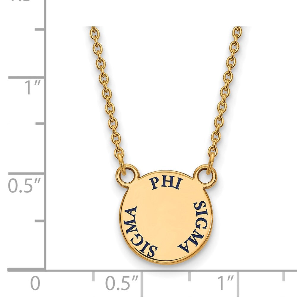 Vergoldet Sterlingsilber Logoart Phi Sigma Sorority Text Klein Farbe Emaille Anhänger 18 Zoll Halskette