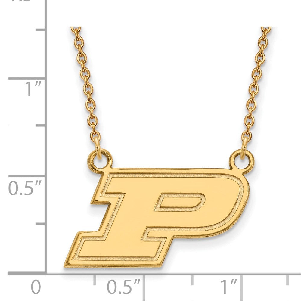 10K Gelbgold Logoart Purdue University Buchstabe P Klein Anhänger 18 Zoll Halskette