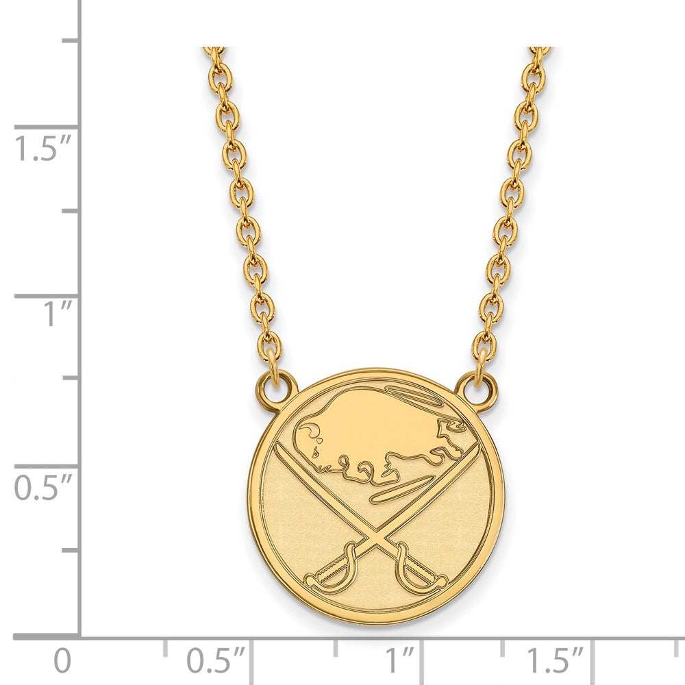 10K Gelbgold Nhl Logoart Buffalo Sabres Groß Anhänger 18 Zoll Halskette
