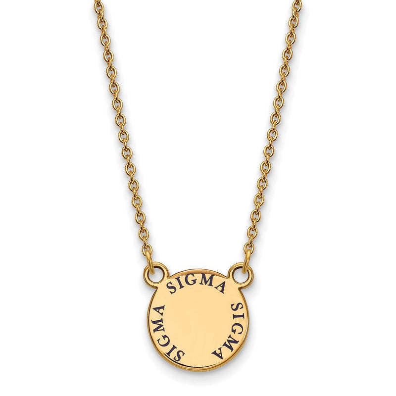 Vergoldet Sterlingsilber Logoart Sigma Sorority Text Klein Farbe Emaille Anhänger 18 Zoll Halskette