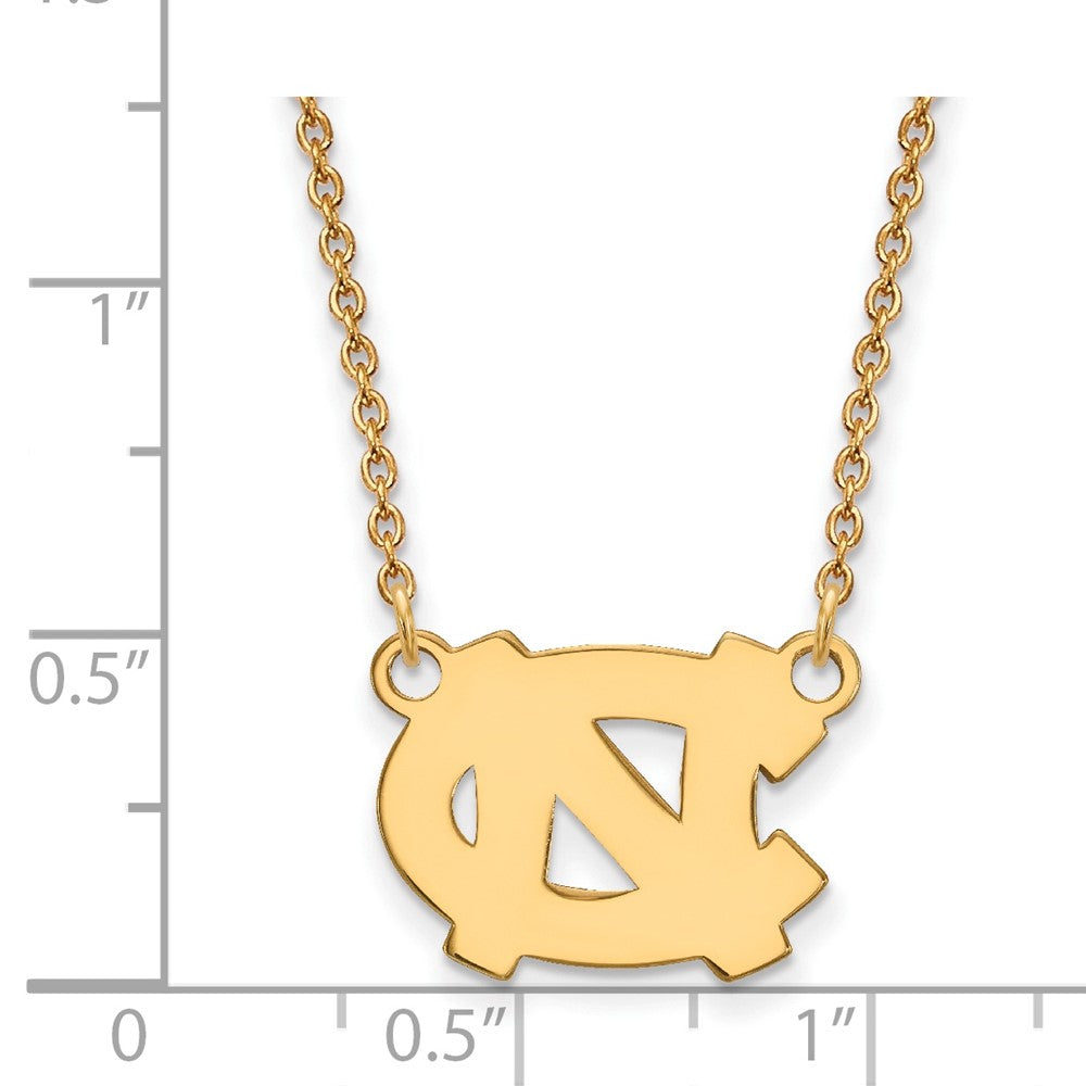 Vergoldet Sterlingsilber Logoart University Of North Carolina N C Klein Anhänger 18 Zoll Halskette