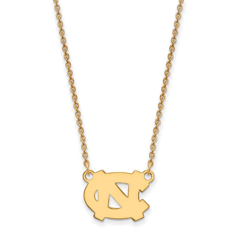Vergoldet Sterlingsilber Logoart University Of North Carolina N C Klein Anhänger 18 Zoll Halskette