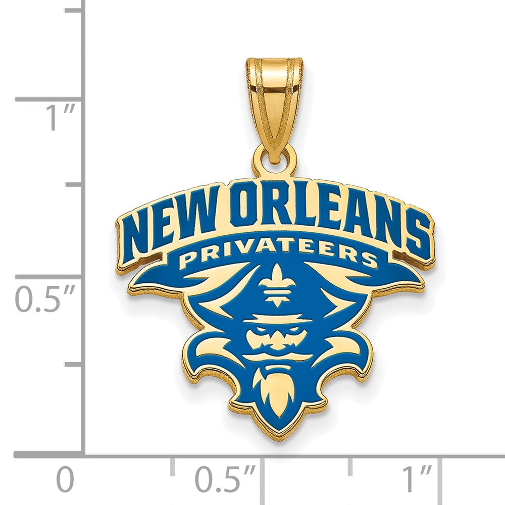 Vergoldet Sterlingsilber Logoart University Of New Orleans U N O Extra Groß Emailliert Anhänger