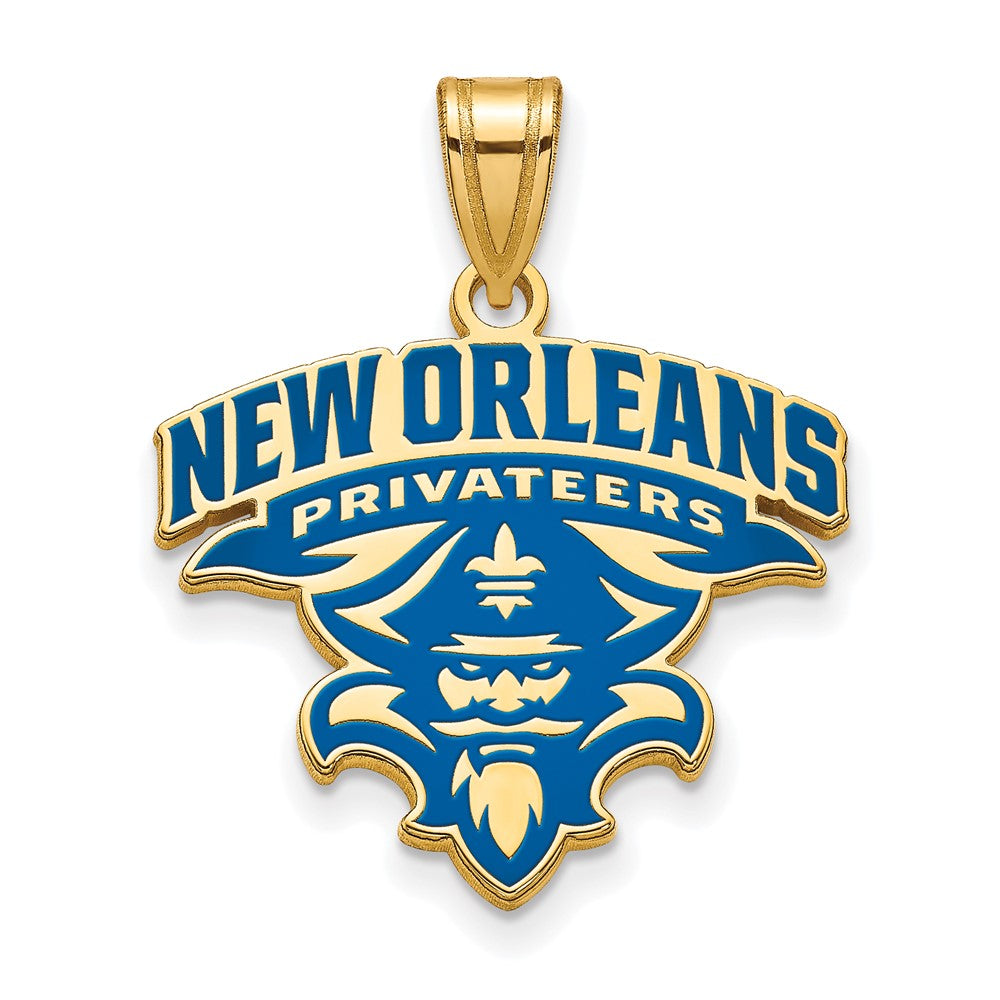 Vergoldet Sterlingsilber Logoart University Of New Orleans U N O Extra Groß Emailliert Anhänger