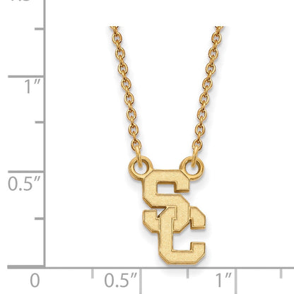 Vergoldet Sterlingsilber University Of Southern California S C Klein Anhänger 18 Zoll Halskette