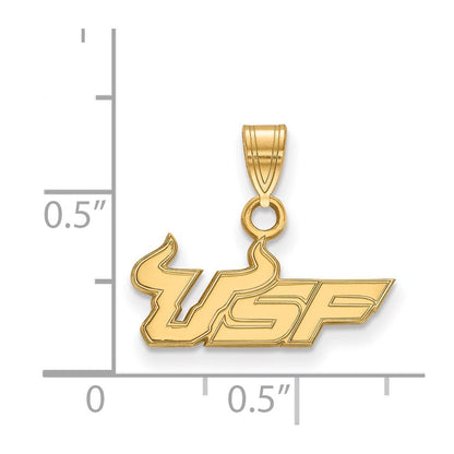 Vergoldet Sterlingsilber Logoart University Of South Florida U S F Klein Anhänger