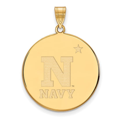Vergoldet Sterlingsilber Logoart Us Naval Akademie Extra Groß Plättchen Anhänger