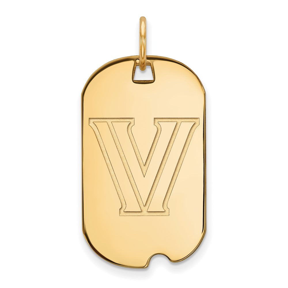 10K Gelbgold Logoart Villanova University Buchstabe V Klein Erkennungsmarke Anhänger