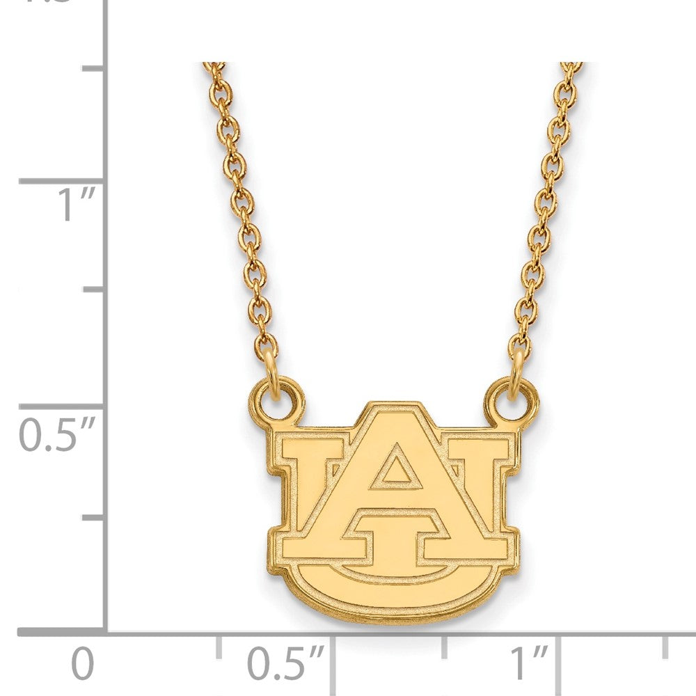 Vergoldet Sterlingsilber Logoart Auburn University Klein Anhänger 18 Zoll Halskette