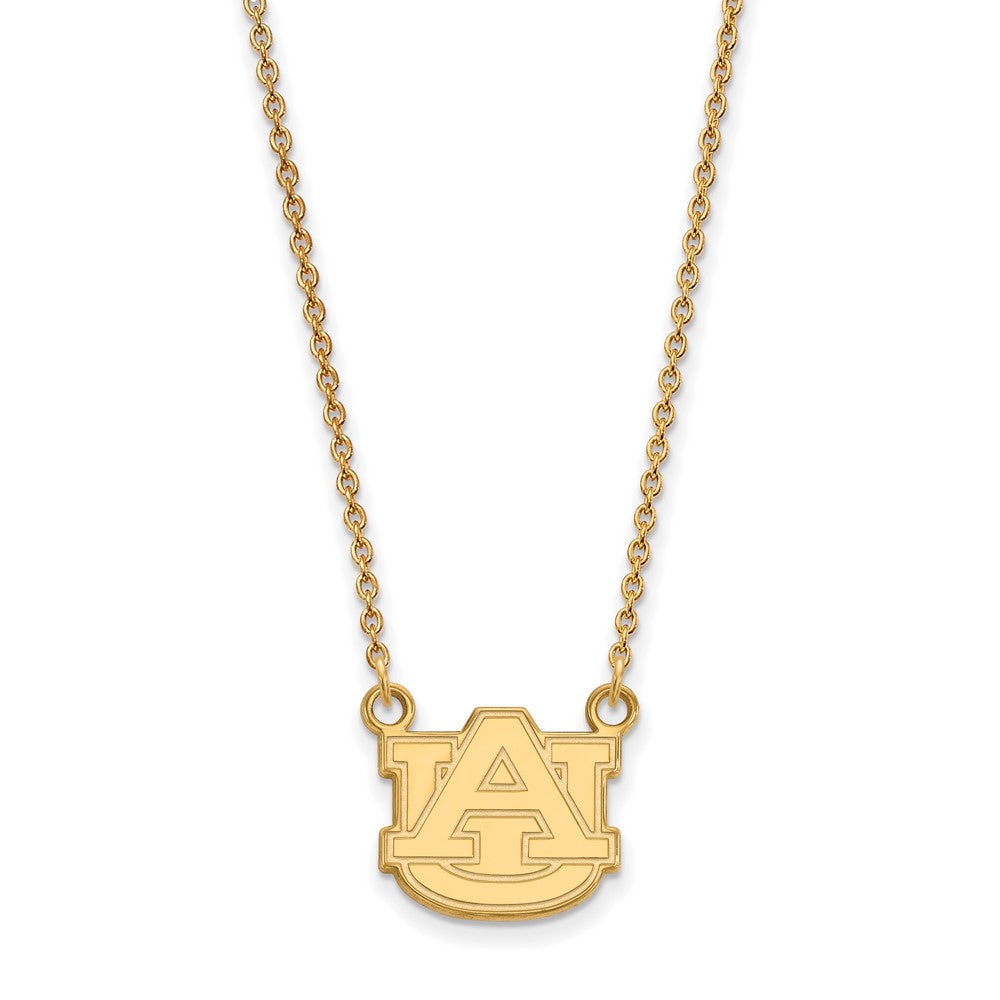10K Gelbgold Logoart Auburn University Klein Anhänger 18 Zoll Halskette