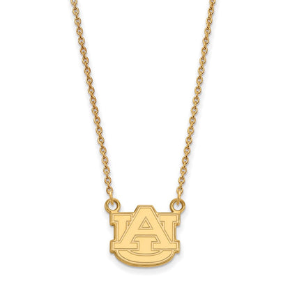 10K Gelbgold Logoart Auburn University Klein Anhänger 18 Zoll Halskette