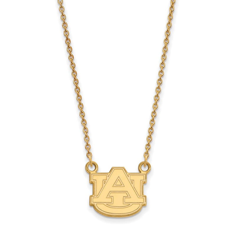 Vergoldet Sterlingsilber Logoart Auburn University Klein Anhänger 18 Zoll Halskette