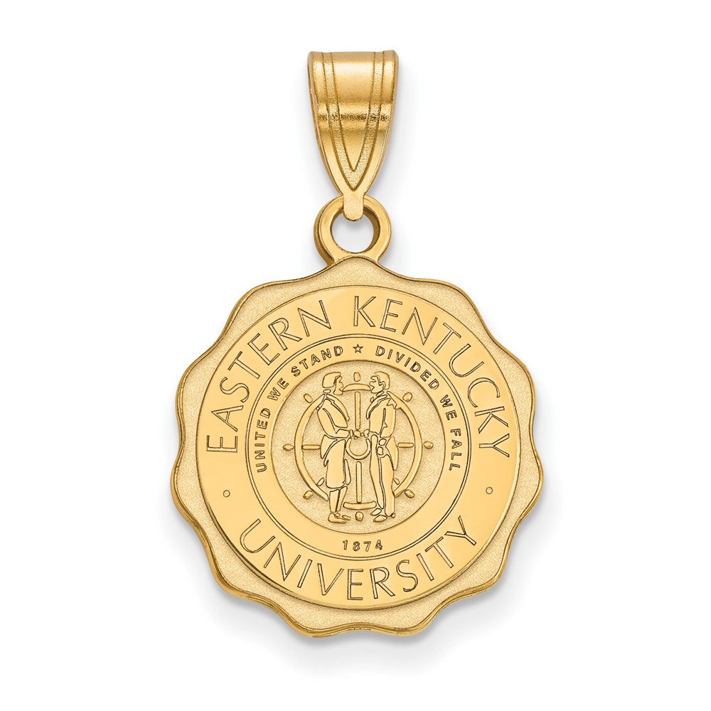 Vergoldet Sterlingsilber Logoart Eastern Kentucky University Buchstabe E Mittel Wappen Anhänger