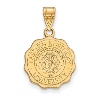 Vergoldet Sterlingsilber Logoart Eastern Kentucky University Buchstabe E Mittel Wappen Anhänger