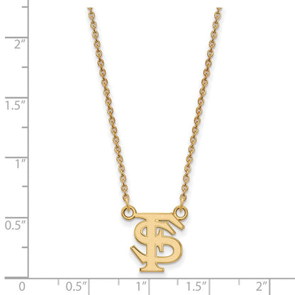 Vergoldet Sterlingsilber Logoart Florida State University F S Klein Anhänger 18 Zoll Halskette