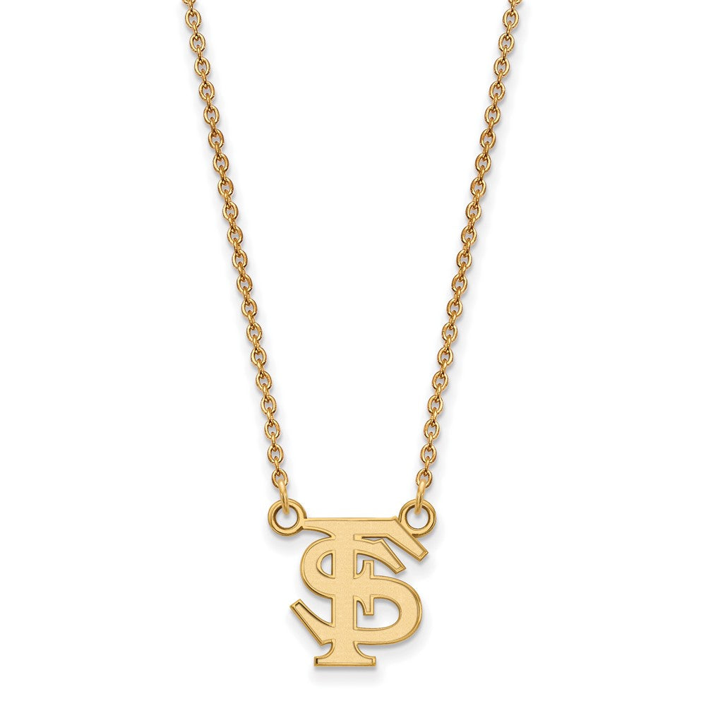 Vergoldet Sterlingsilber Logoart Florida State University F S Klein Anhänger 18 Zoll Halskette