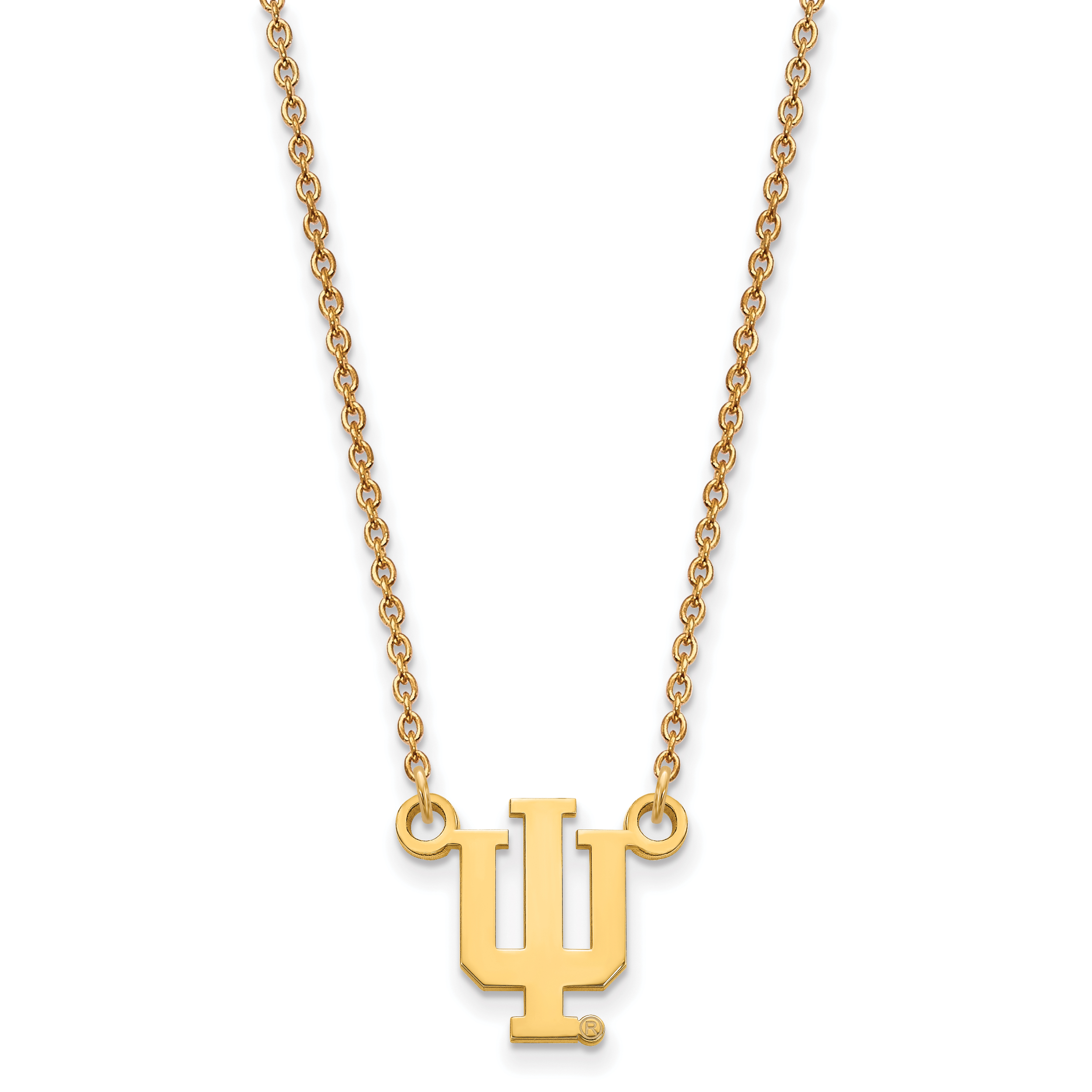 10K Gelbgold Logoart Indiana University I U Klein Anhänger 18 Zoll Halskette