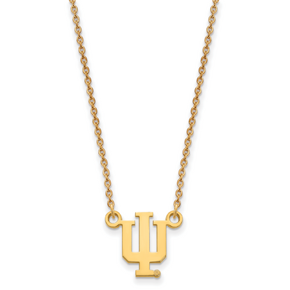 10K Gelbgold Logoart Indiana University I U Klein Anhänger 18 Zoll Halskette