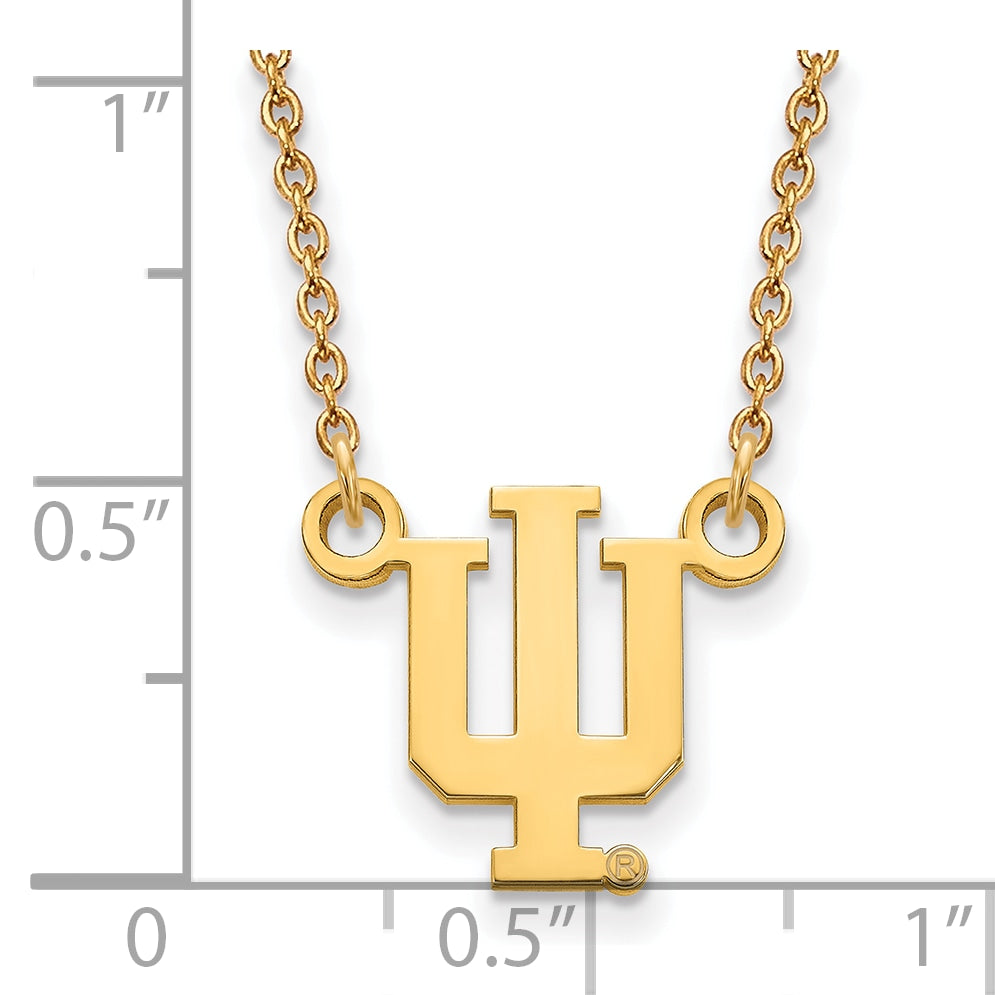 10K Gelbgold Logoart Indiana University I U Klein Anhänger 18 Zoll Halskette
